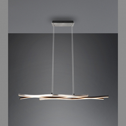 Design Lampe mit hoher Leuchtkraft in Nickel matt mit dimmbarem Led Licht 107 cm 