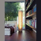 Dimmbare Stehleuchte Belux Design Höhe 150 cm Flies weiss Wohnzimmerlampe