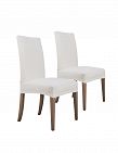 Housse pour chaise standard «Soft», crème, set de 2 pièces, dos: La 38-46 cm x H 41-56 cm, assise P 38-48 cm x La 41-56 cm