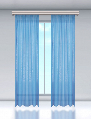 «Clic»-Vorhang, H 240 cm, B 200 cm, blau