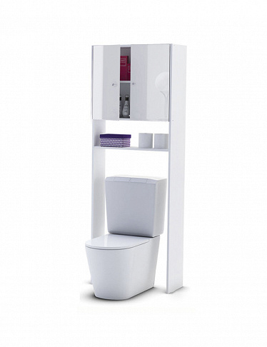 WC-Möbel mit High-Gloss-Finish, weiss