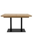 Tisch «Quadro», ausziehbar, L 120-200 x B 80 x H 75 cm, Dekor eiche/schwarz