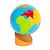 Montessori-Material farbiger Globus der Erdteile