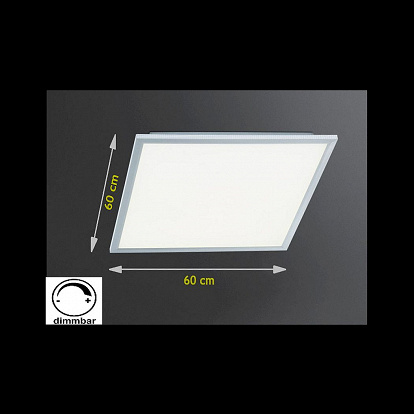 Flache Design Leuchte zur Deckenausleuchtung dimmbar und in quadratischer Form mit 60 cm blendfrei
