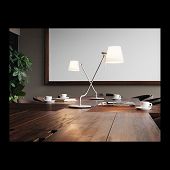 praktisch-schöne dimmbare Tischlampe ELANE Table Short in silber