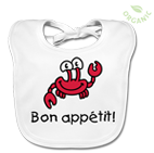 Bon appétit! -  Lustiges Lätzchen für Babys mit Krabbenprint