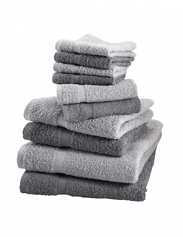Handtuch Baumwolle 100% anthrazit schwarz weiss Hand tuch 2 4 6 8 10 Set teilig 