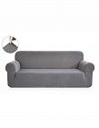 3er-Sofa-Überzug «Soft», grau