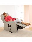 Fauteuil de massage relaxant en similicuir, beige