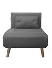 Fauteuil-lit «Niko», Lo 76 x La 82 x H 84 cm, revêtement polyester, gris