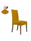 Housse pour chaise standard «Soft», moutarde, set de 2 pièces, dos: La 38-46 cm x H 41-56 cm, assise P 38-48 cm x La 41-56 cm