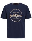 JACK&JONES T-Shirt mit weissem Logo, marine