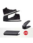 Range-chaussures réglables, set de 10, noir