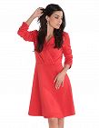 Robe, effet portefeuille, stretch, rouge
