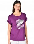 T-Shirt mit glänzendem Herz, violet
