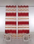 Vorhang, 2 Stück, H 240, B 140 cm, rot/goldfarben
