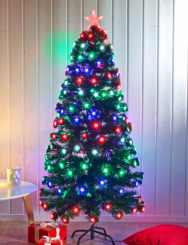 Tannenbaum mit 170 bunten LEDs und Fiberoptik