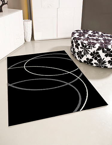 Teppich «Circle, 120 x 170 cm, schwarz