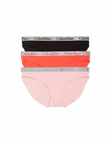 Panties von Calvin Klein im 3er-Pack, rosa + koralle + schwarz