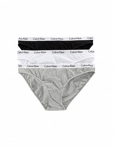 Panties von Calvin Klein im 3er-Pack, schwarz + grau + weiss