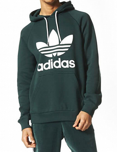 Herren-Hoodie «Trefoil» von Adidas, dunkelgrün
