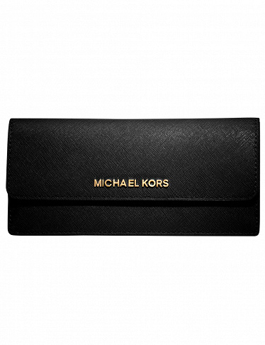 Damen-Brieftasche «Jet Set Travel» von Michael Kors aus Saffiano-Leder, schwarz