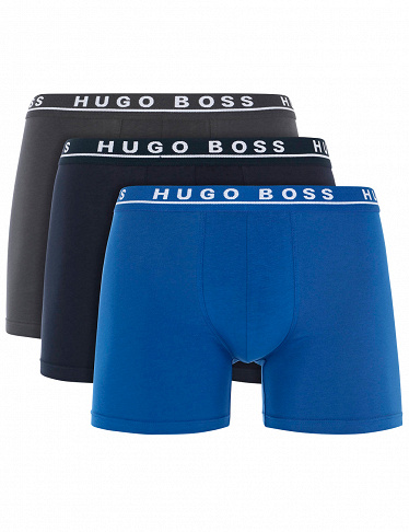 Boxer 3er-Pack von Hugo Boss, blau/navy/gris
