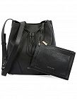 Leder-Handtasche Bucket Bag von Michael Kors, schwarz