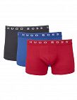 Boxer Hugo Boss, pack de 3, bleu + noir + rouge
