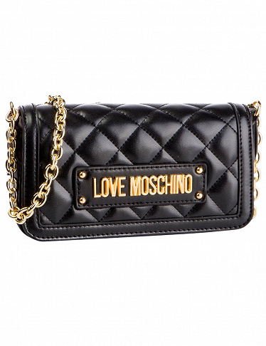 Handtasche mit Kettenriemen Love Moschino, schwarz