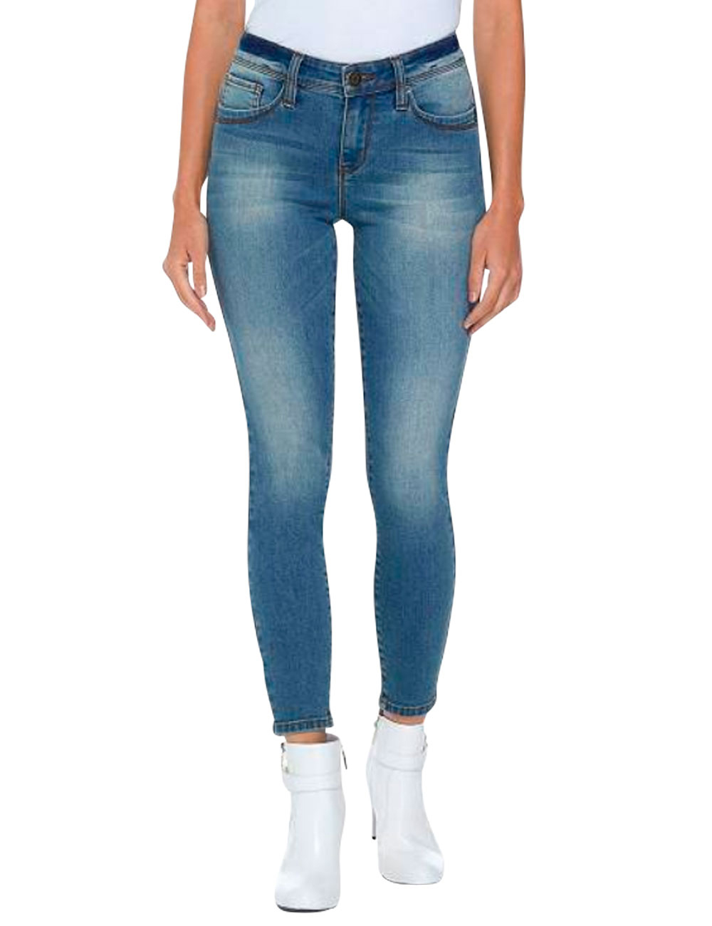 Jeans Mid-Rise Skinny de Guess, bleu denim