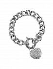 Guess bracelet Rhinestone Heart Bracelet, argenté