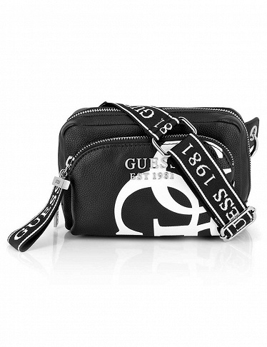 GUESS Handtasche «Haidee Belt Bag», schwarz/weiss