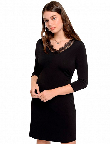 Vero Moda Kleid mit Spitze, schwarz