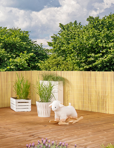 Sichtschutzhecke Bamboo aus PVC, natur/braun
