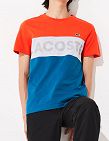 Lacoste T-Shirt für Herren, orange/blau/weiss
