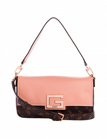 GUESS Handtasche «Brightside», rosa/braun