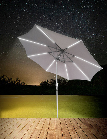 Sonnenschirm LED 270 cm, grau