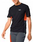 Jack Wolfskin T-Shirt für IHN «Narrows», schwarz/orange