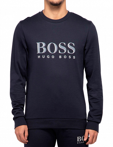 Hugo Boss Sweatshirt mit grossem Logo, dunkelblau