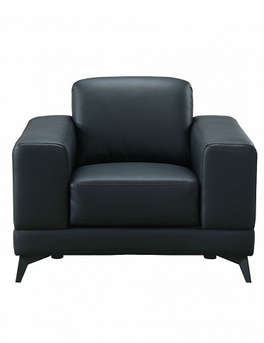Leder-Sessel «Tiena» B 103 cm, schwarz