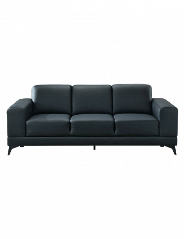 Leder-Sofa «Tiena» 3-Sitzer, B 206, schwarz