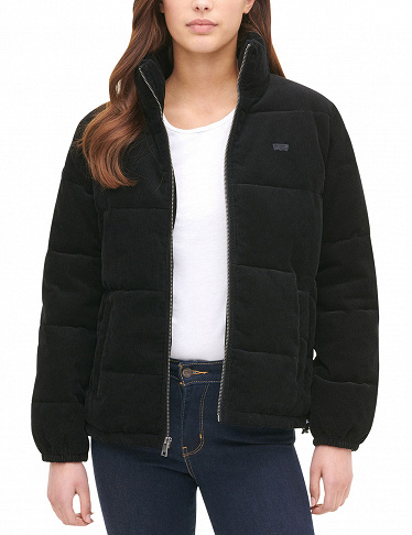 Levis Damen-Jacke mit Cord-Kragen, schwarz