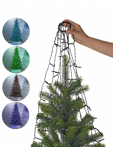 Vorhang für Weihnachtsbaum, 144 LED, Länge 1,8 m