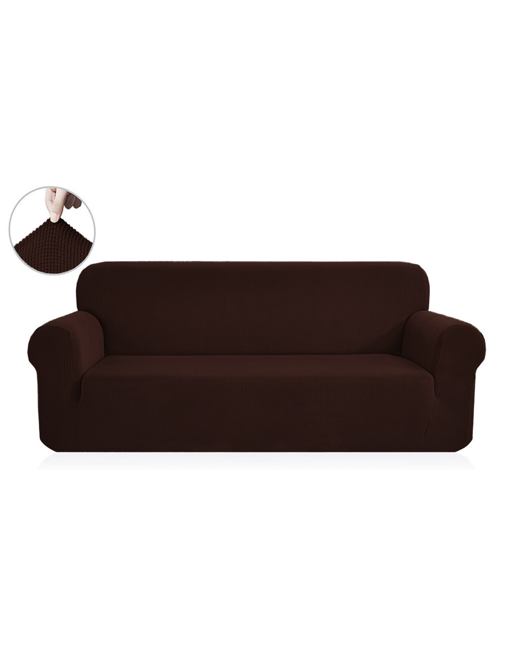 3er-Sofa-Überzug «Soft», braun