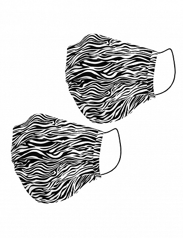 Mund-Nasen-Schutz aus Stoff, 2er-Set, zebra