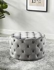 Image of Hocker Chesterfield, Ø 63 x H 39 cm, grau