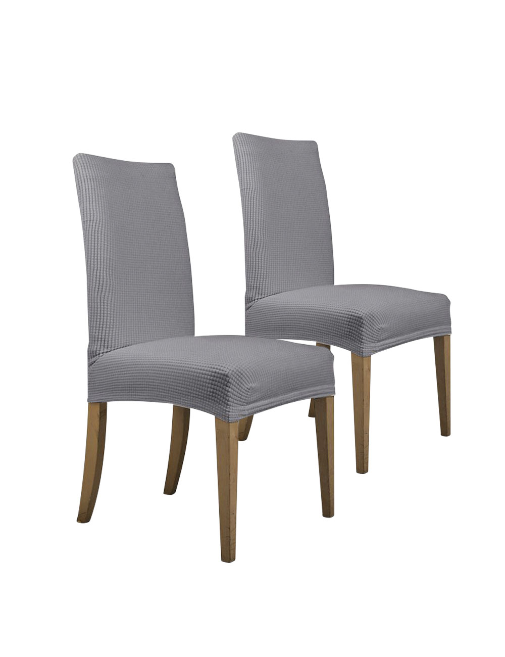 Housse pour chaise standard «Soft», gris, set de 2 pièces, dos La 38