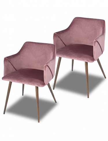 2er-Stuhlset «Aldridge», Sitzhöhe 45 cm, Sitztiefe 44 cm, total B 53 x H 75 x T 54 cm, rosa