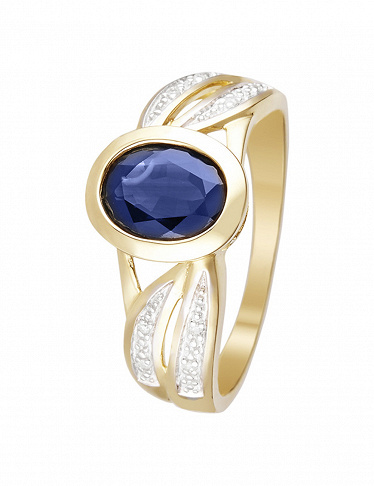 Artisan Joaillier Ring «Asuncion», Gelbgold/Diamanten/Saphir